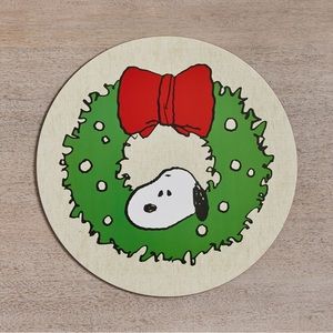 Pottery Barn Peanuts Snoopy Wreath Cork Placemats - Set of 4